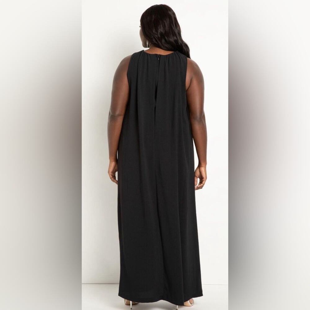 Eloquii Cape Jumpsuit Gala Formal Power Dressing Old Money SS26 Black NWT 20W - Picture 4 of 11